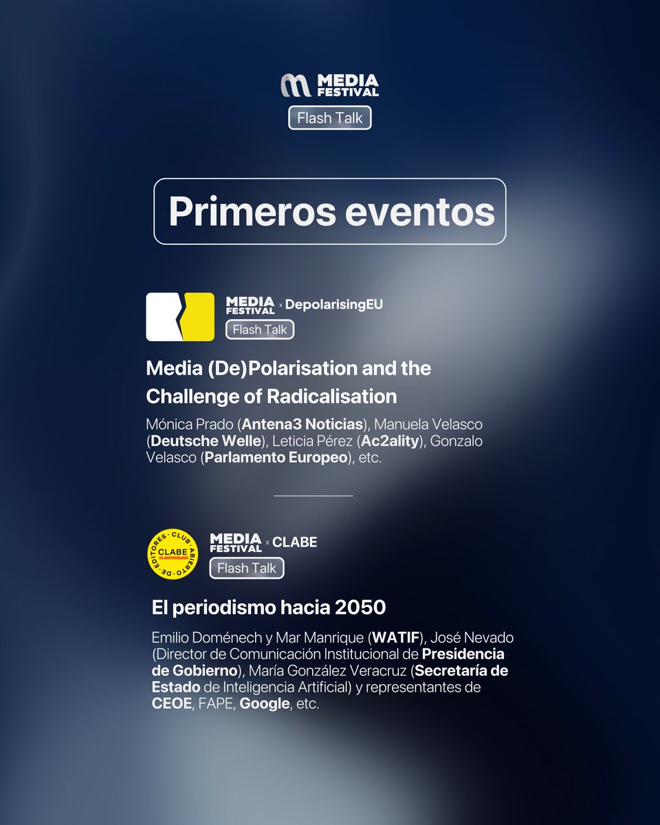 ¿Pensabas que éramos solo un evento? Plot twist: ahora también tenemos un videopodcast.
Llega MF Flash Talk: la esencia de MEDIA FESTIVAL donde se habla de comunicación.
Entrevistas, conversación crítica y conexión entre generaciones. 🫱🏻‍🫲🏼

#MediaFestival2025 #FlashTalk