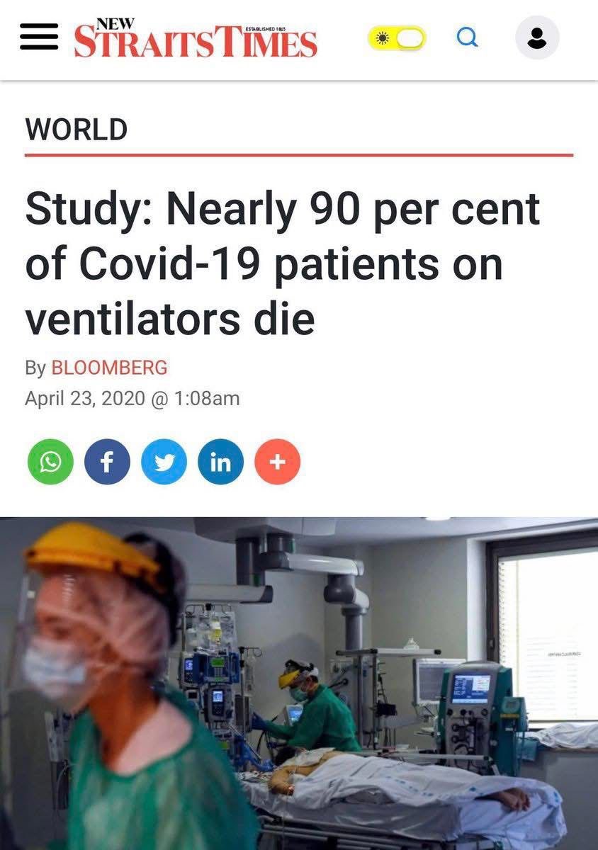 People didn’t die of “covid”.

People were murdered by hospitals who were incentivized to intubate people.

Ventilators were found to be an incorrect and deadly protocol.