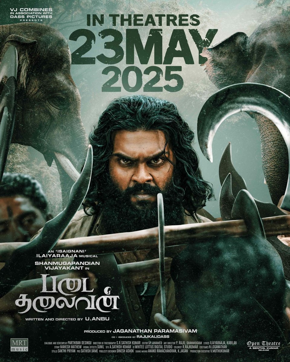 He Is Arriving 💥

#Padaithalaivan From May 23 2025

🔗 youtu.be/WSU7XzKfP4g?si…

An Isaignani <a href="/ilaiyaraaja/">Ilaiyaraaja</a> Musical 

A @anbudir Directorial 

🌟ing #ShanmugaPandian 

#VJCombines Jaganathan Paramasivam
#SumeetArts Sumeet Saigal Production

<a href="/partiban_desing/">partiban desingu</a> @Rishirithvik10