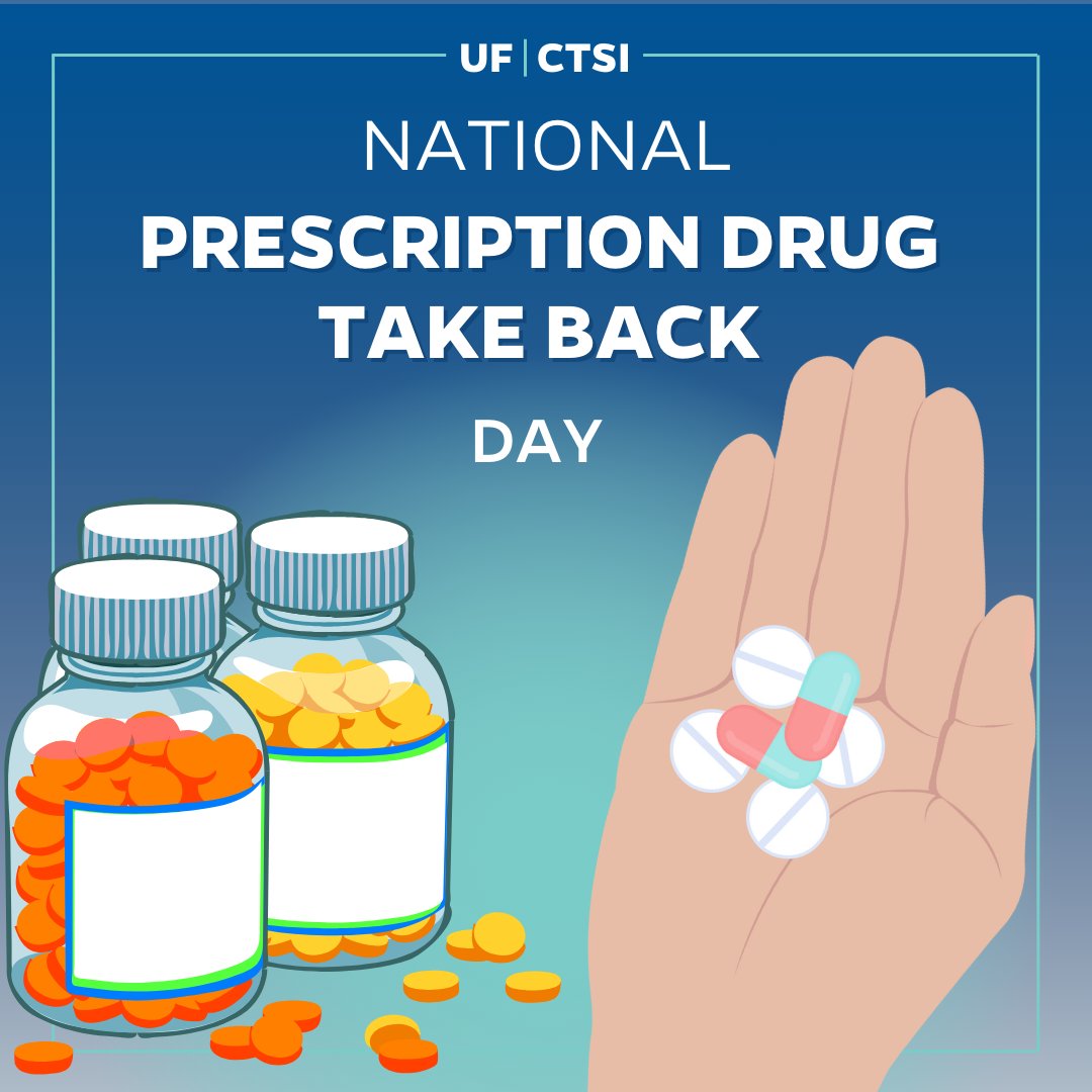 📣Today is National Prescription Drug Take Back Day! A day to educate about potential abuse of medications and encourage people to safely dispose of prescriptions 💊. Learn more here 👉️ dea.gov/takebackday  #UFCTSI #prescriptiondrugtakebackday