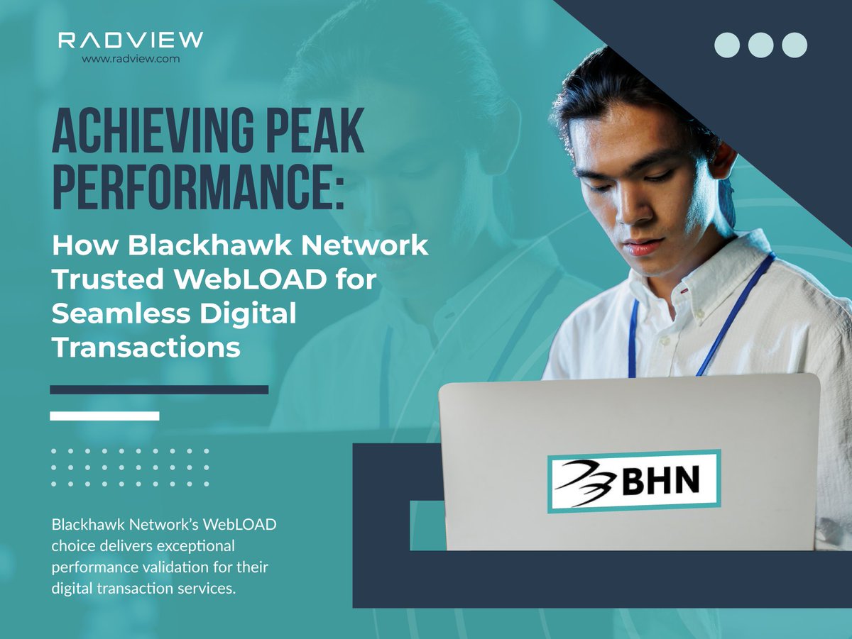 RadViewSoftware's tweet image. 🚀 Blackhawk Network hit peak performance using RadView’s WebLOAD! They validated key Ordering & Claim services at 100 transactions/sec and 300 users—maintaining top response times. 🔥 Read more: radview.com/resources/case… #WebLOAD #BHN