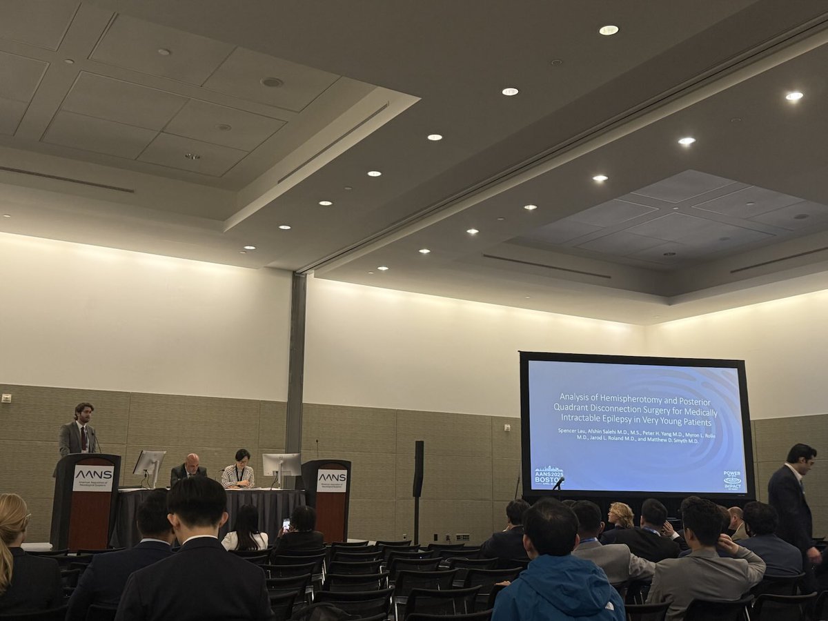 afshin salehi, M.D., M.S., FAANS (@afshinsalehi) on Twitter photo Well done <a href="/spencerlau29/">Spencer Lau, MD</a> for his great presentation of hemispherotomy outcomes in very young patients.
<a href="/AANSNeuro/">AANS</a> <a href="/PedsSection/">AANS/CNS Peds Section</a> <a href="/AANSNeurosurg/">AANS Neurosurgeon</a> <a href="/CNS_Update/">CNS</a> <a href="/JarodLRoland/">Jarod Roland</a> <a href="/PeterHYangMD/">Peter H Yang</a> Dr Matthew Smyth Well done <a href="/spencerlau29/">Spencer Lau, MD</a> for his great presentation of hemispherotomy outcomes in very young patients.
<a href="/AANSNeuro/">AANS</a> <a href="/PedsSection/">AANS/CNS Peds Section</a> <a href="/AANSNeurosurg/">AANS Neurosurgeon</a> <a href="/CNS_Update/">CNS</a> <a href="/JarodLRoland/">Jarod Roland</a> <a href="/PeterHYangMD/">Peter H Yang</a> Dr Matthew Smyth