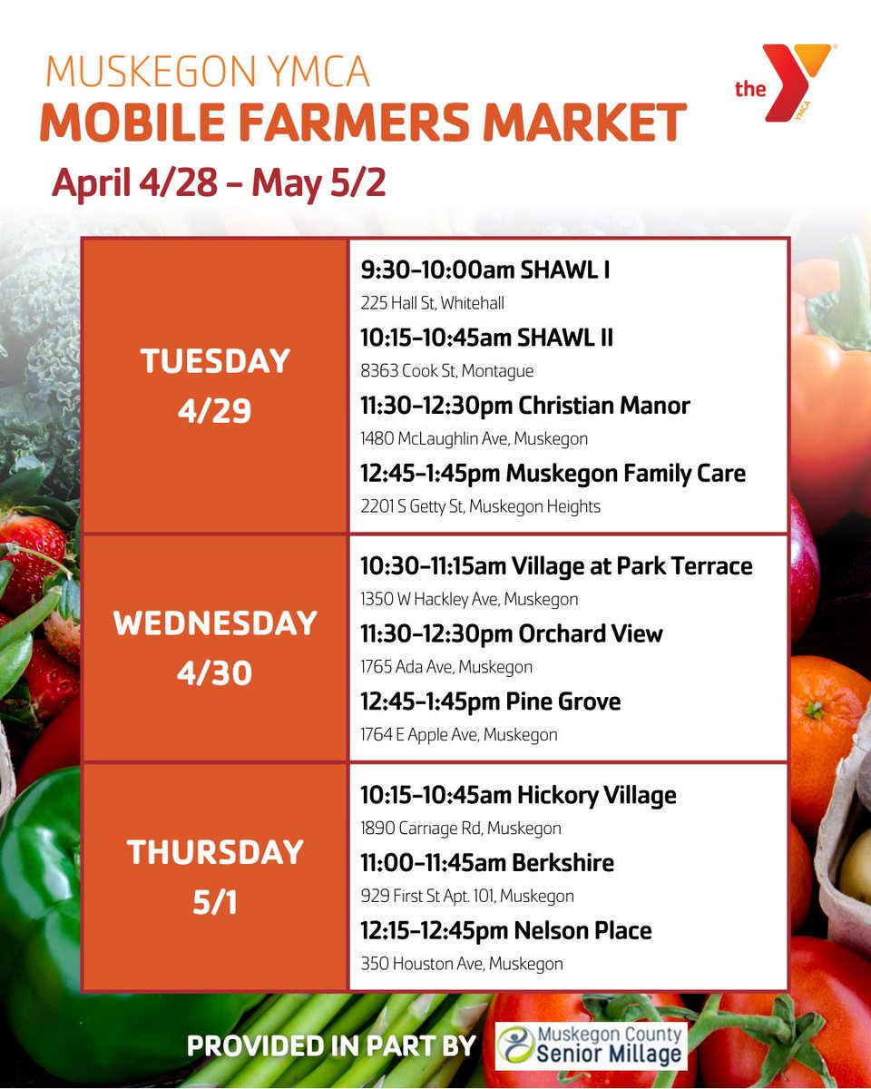We believe healthy food should be accessible to everyone. Our Mobile Farmers Market is making stops this week—come grab nutritious, budget-friendly produce.