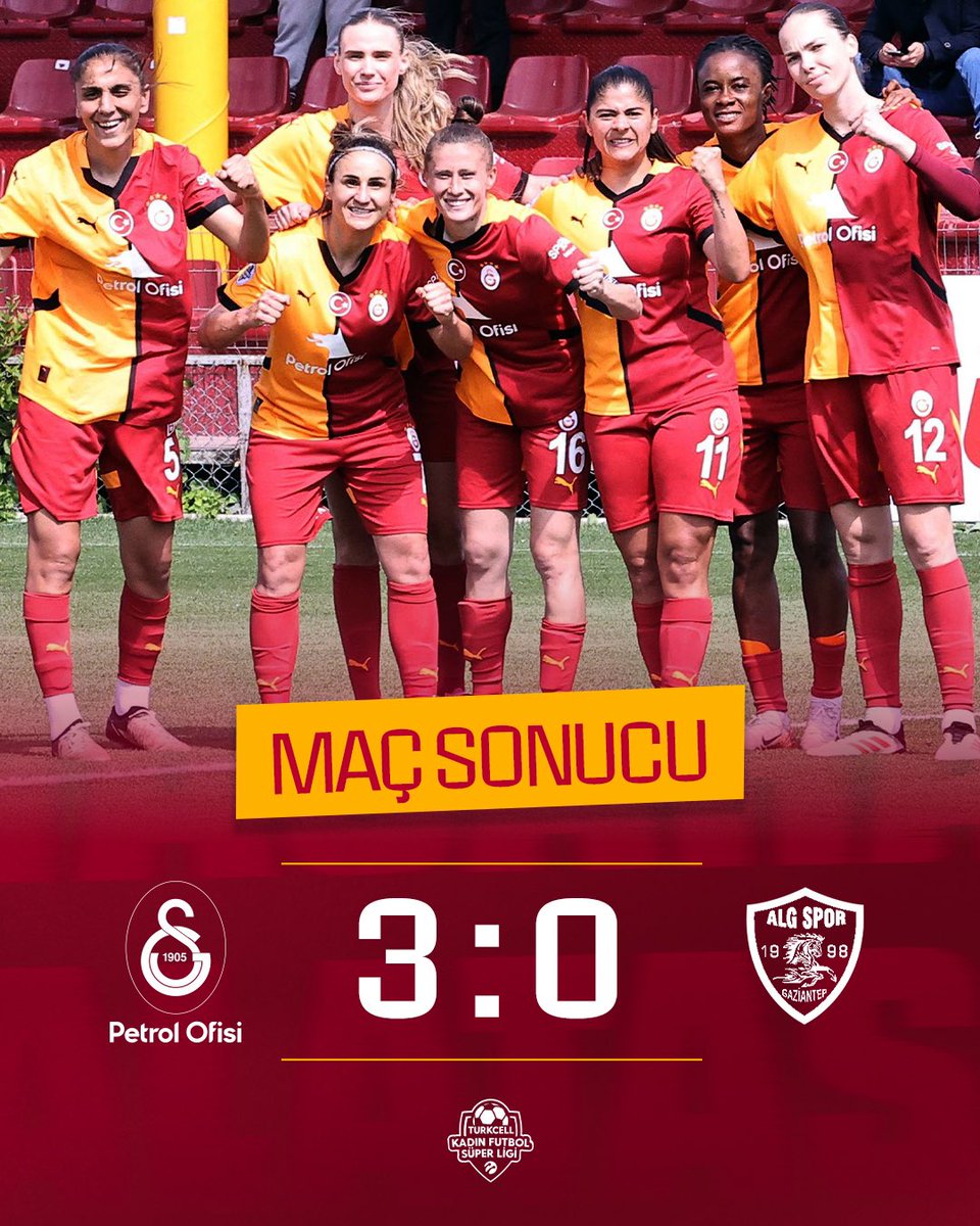 Florya’da 3 puan bizim! 💛❤️

Maç sonucu: Galatasaray Petrol Ofisi 3-0 ALG Spor 👏

⚽️ 53’ Catalina Usme
⚽️ 63’, 67’ Arzu Karabulut