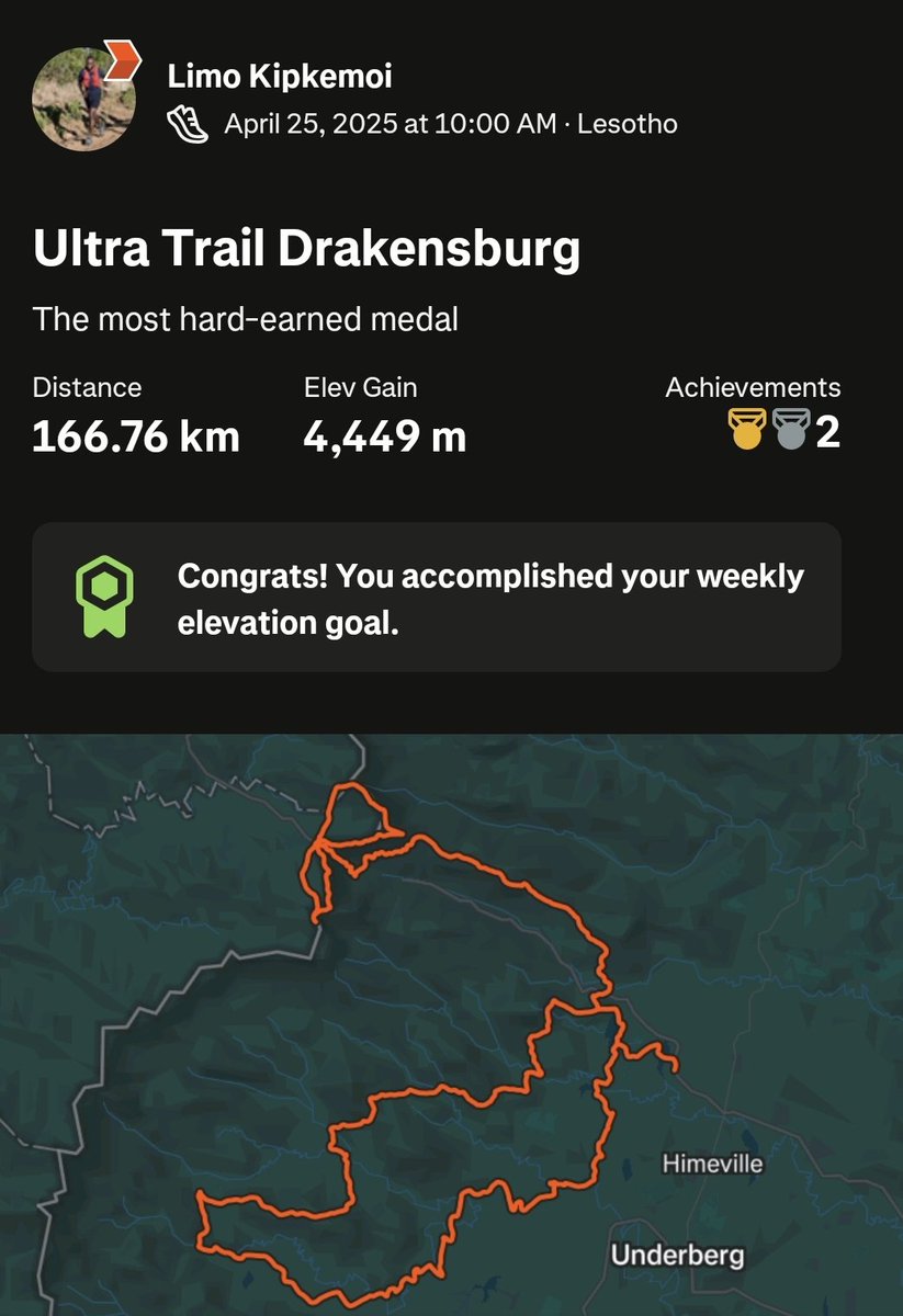 Ultra Trail Drakensburg 166km done and dusted.

It was a brutal run, but the mind won