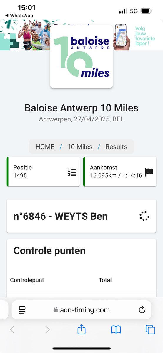 Niet m’n best tijd maar bij deze warmte nog zo slecht niet 😅 #BaloiseAntwerp10Miles