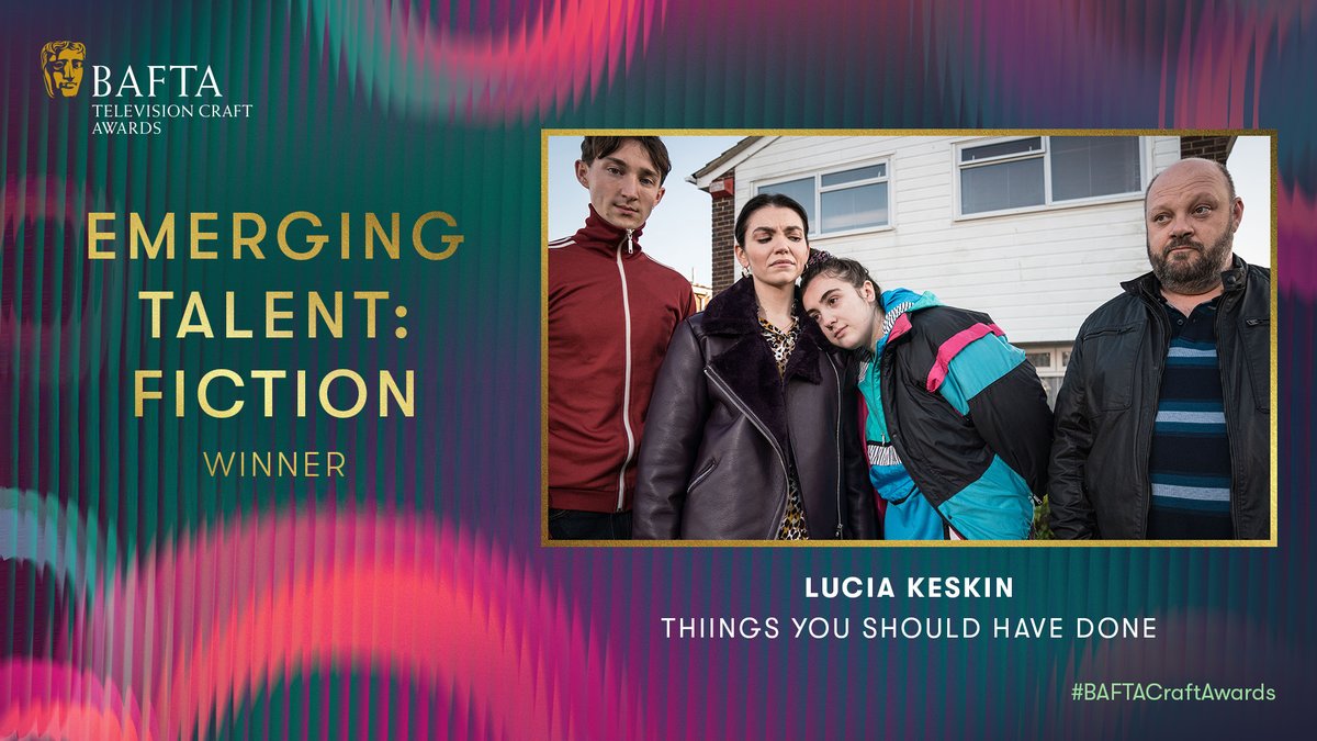 Writer of Things You Should Have Done, Lucia Keskin, wins the BAFTA for Emerging Talent: Fiction 🌟 #BAFTACraftAwards
 
Supported by Sarah Putt Associates