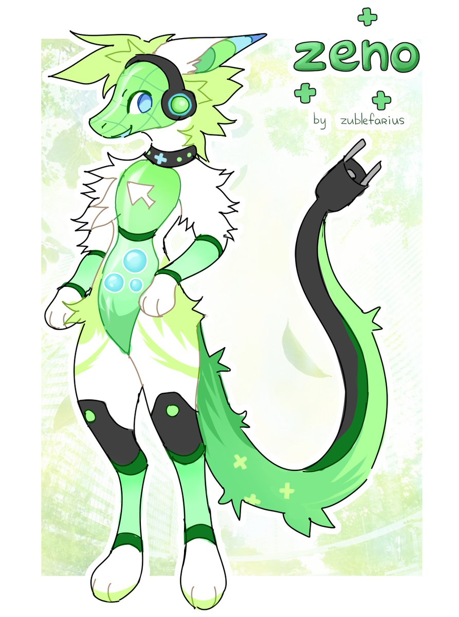 Meet Zeno! He was based on a technozen aesthetic ^^  

#furry #furryart #digitalart