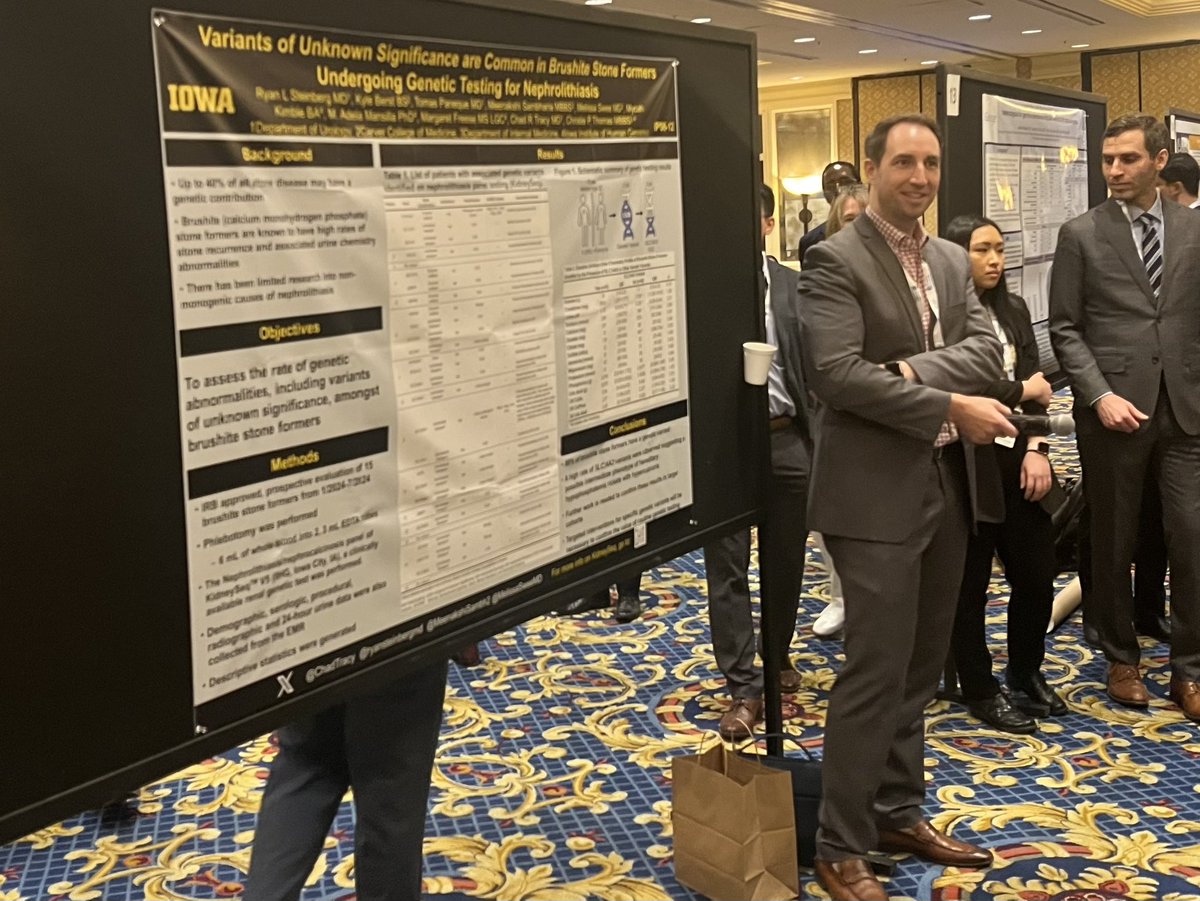 Chad Tracy (@chadtracymd) on Twitter photo Congratulations to <a href="/ryansteinbergmd/">Ryan L. Steinberg MD</a> for winning best poster. Working for solutions to a difficult stone population <a href="/UIowa_urology/">University of Iowa Urology</a> #AUA2025 Congratulations to <a href="/ryansteinbergmd/">Ryan L. Steinberg MD</a> for winning best poster. Working for solutions to a difficult stone population <a href="/UIowa_urology/">University of Iowa Urology</a> #AUA2025