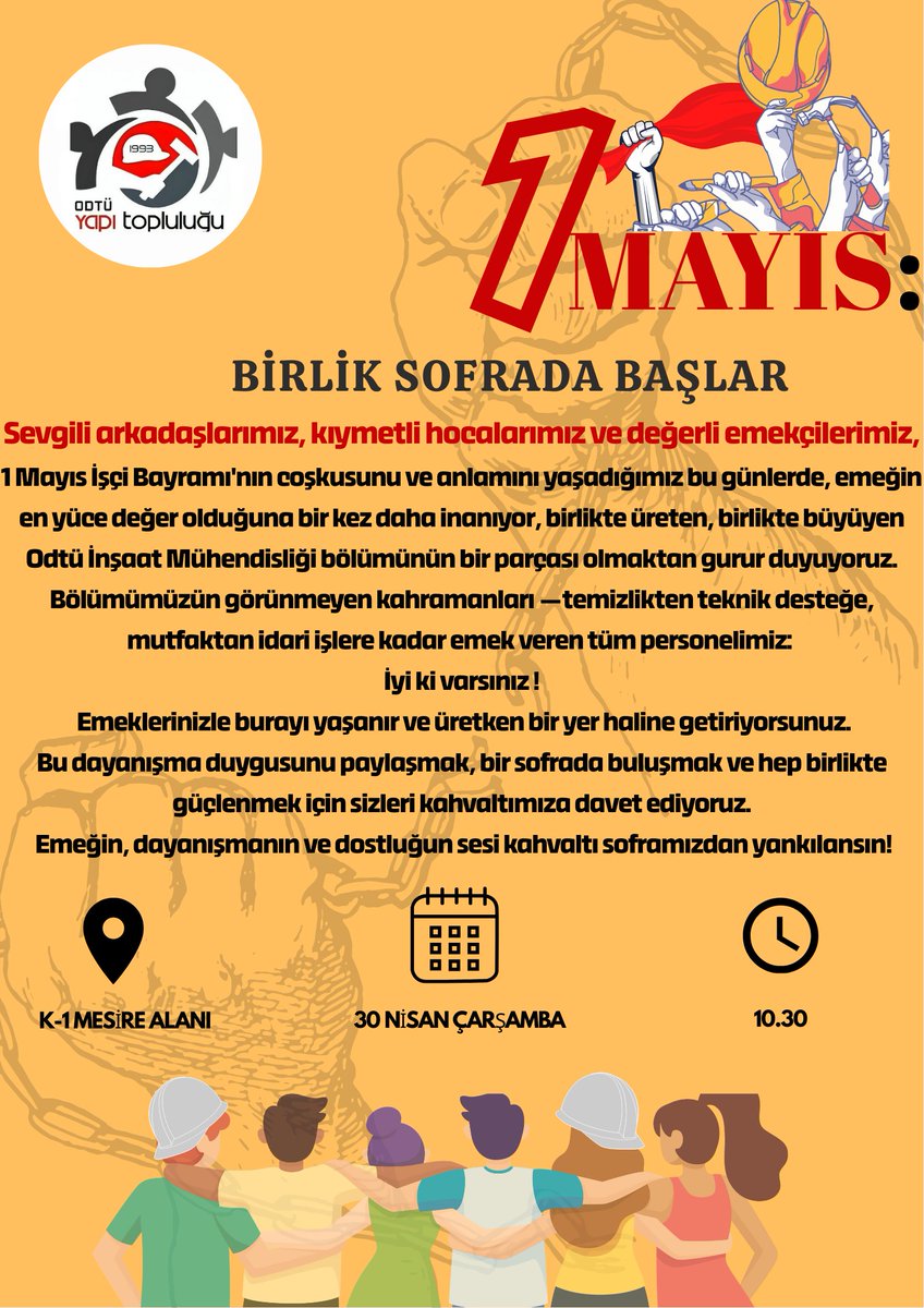 Bütün sıra arkadaşlarımızı, akademisyenlerimizi ve BÖLÜMÜMÜZÜN BÜTÜN EMEKÇİLERİNİ bekliyoruz.