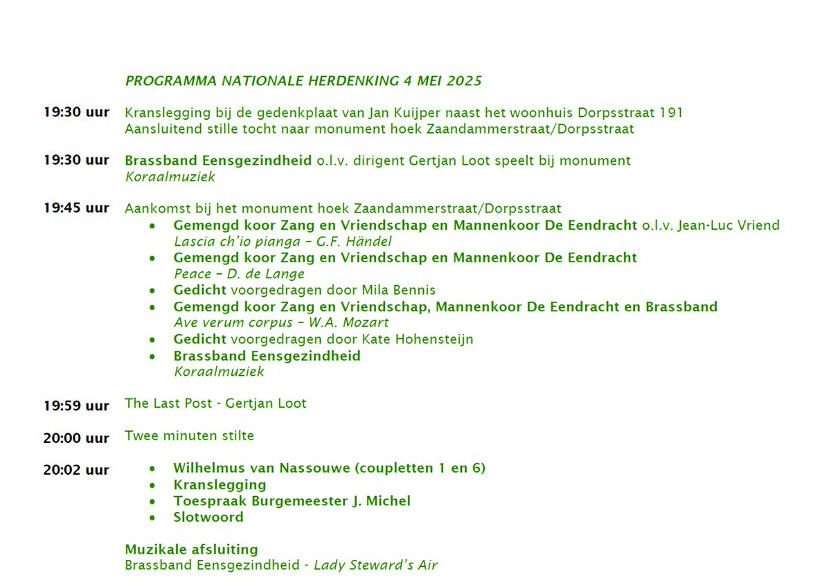 Wij nodigen iedereen uit om de Nationale Herdenking in Wormer of in Neck bij te wonen. Het volledige programma vind je op onze website.
👉 obi41.nl/y8fzs6j8