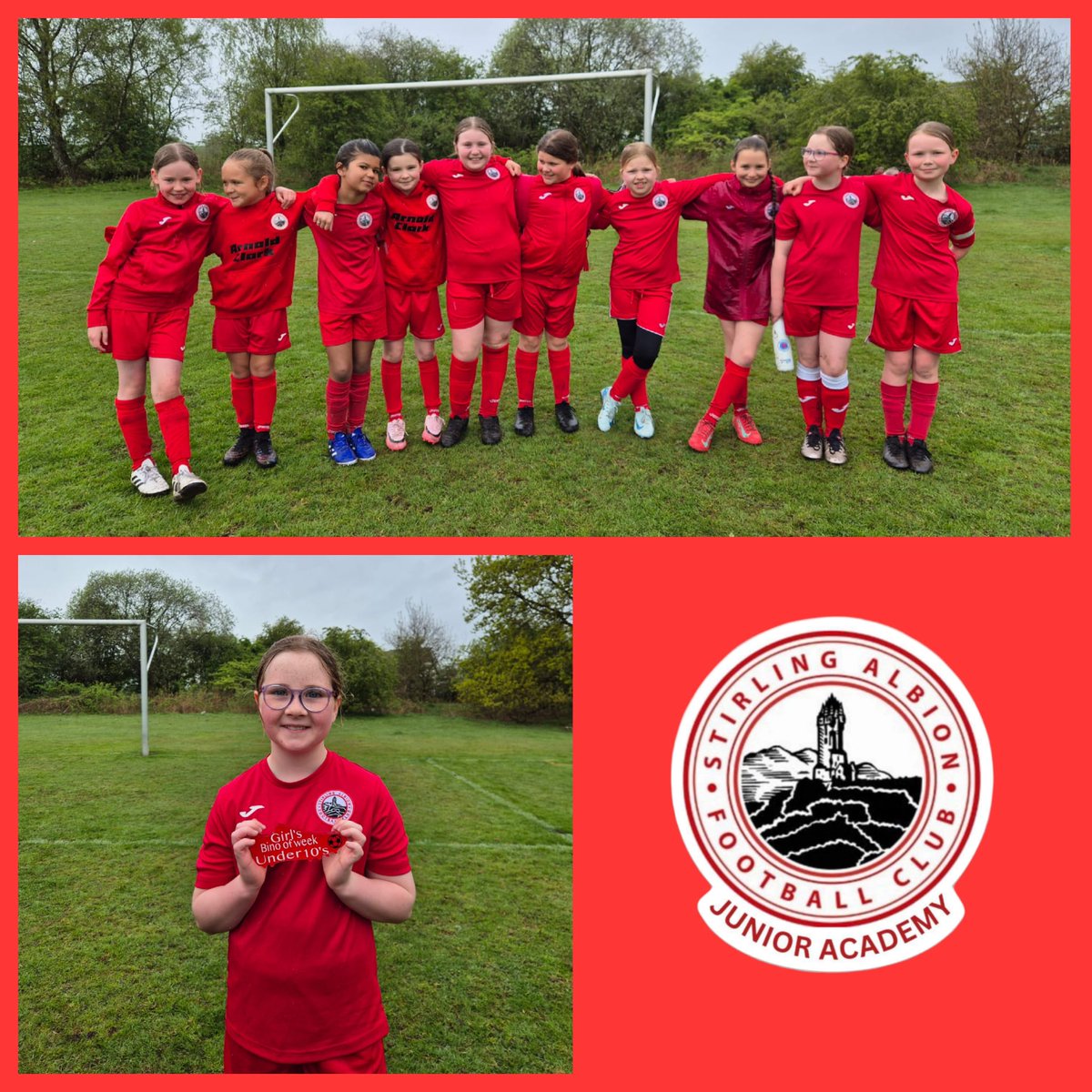 The Girls u10s were back in action this morning, away to very good Stenhousemuir &amp; Cowie sides. It was the first game back after Easter, and there was some good defensive work on show. Great efforts today! 👏👏👏
And an extra well done to our Bino of the Week! Great work! 💪👏👏