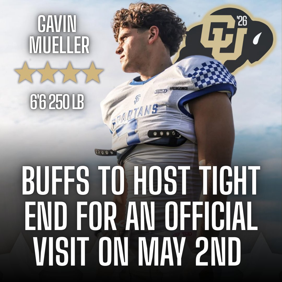 Class of 2026 four-star TE Gavin Mueller will be in Boulder this weekend for his official visit to Colorado 🔥🫡 #skobuffs