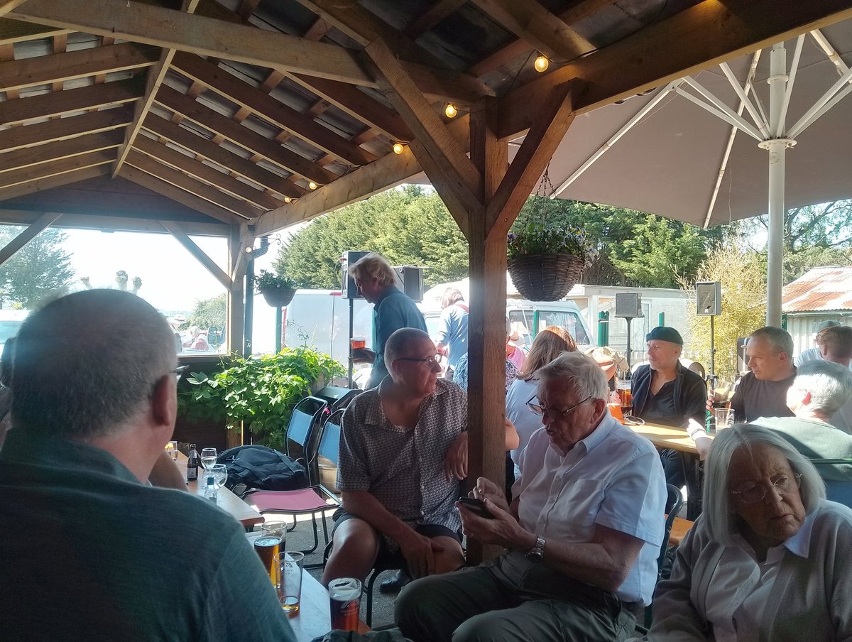 A great day for fellowship, Rotarians gathering at the Brewery Tap Rye.