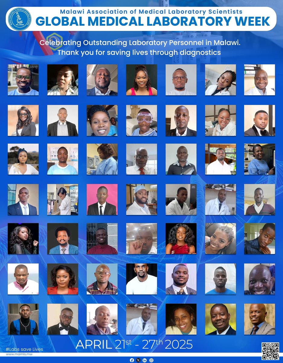 mamlsmw's tweet image. Global Medical Laboratory Week

Celebrating Outstanding Laboratory Personnel in Malawi.
Thank you for your services

#GlobalMedLabWeek
#LabsSaveLives