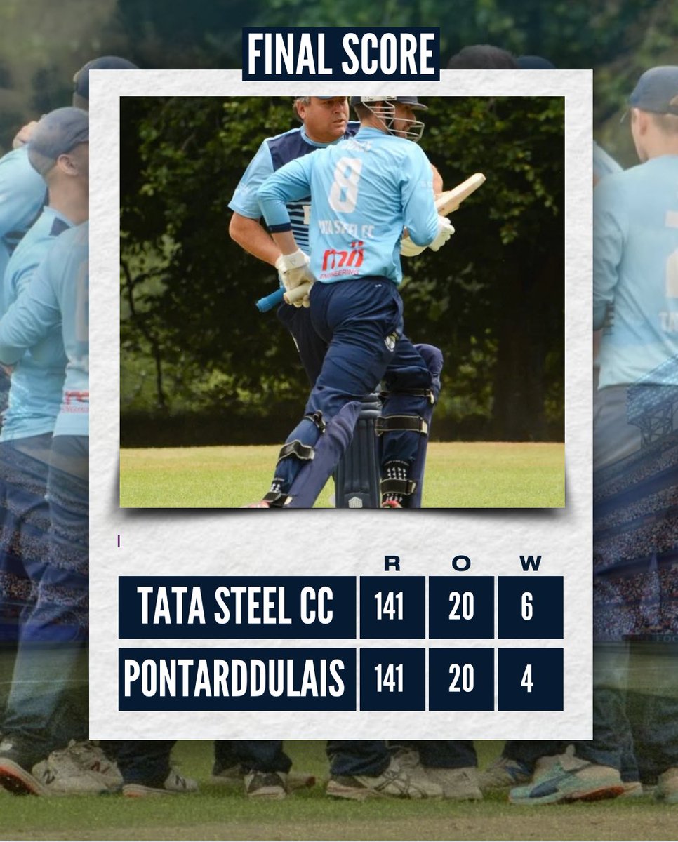 Tata Steel Cricket (@tatasteelcc) on Twitter photo Two very entertaining games today against <a href="/PontarddulaisCC/">PontarddulaisCC</a> big thank you for your facilities and all the best for the rest of the season
First t20-Bont W
Second t20-Draw Two very entertaining games today against <a href="/PontarddulaisCC/">PontarddulaisCC</a> big thank you for your facilities and all the best for the rest of the season
First t20-Bont W
Second t20-Draw