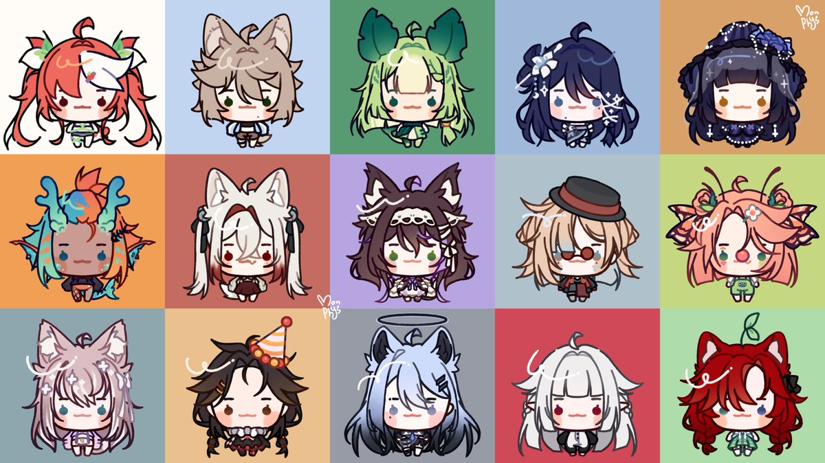monphys's tweet image. Finally, I finished them all..........
15 rigged by @Lazu_tan live2d models!