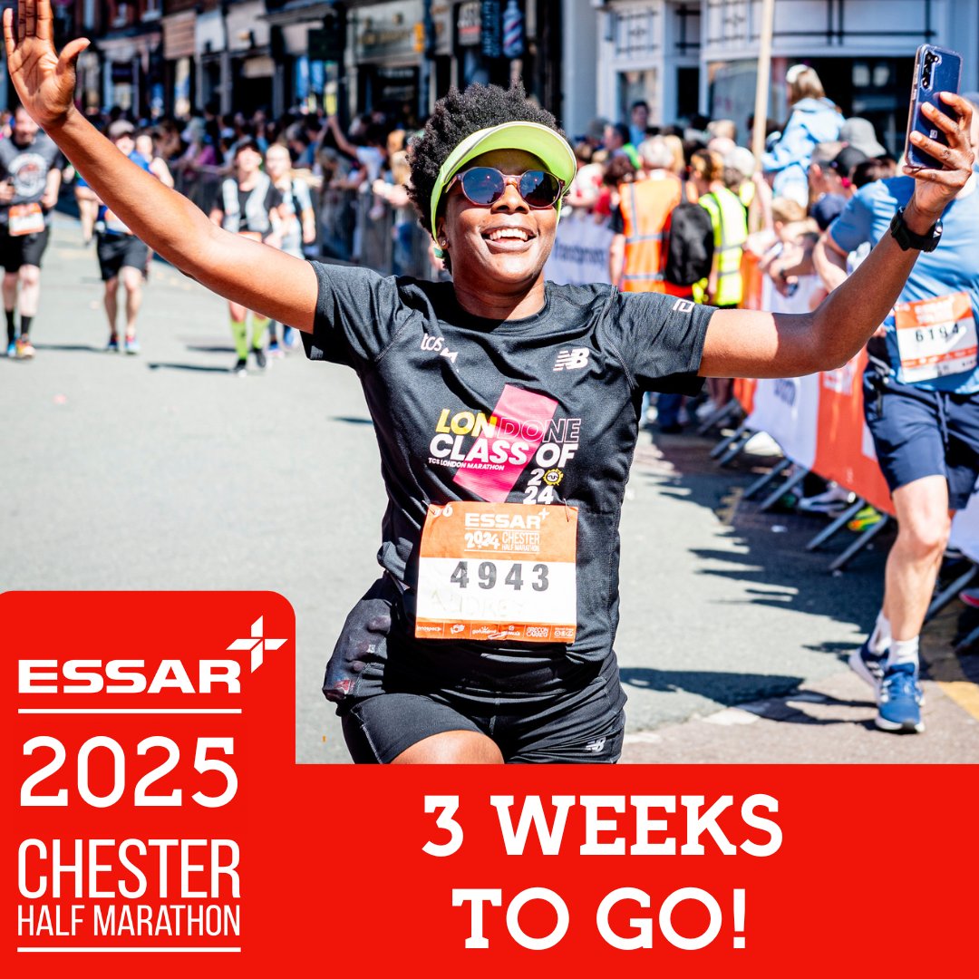 What an incredible day of running and huge achievements. Congratulations to all runners today 🏅
It's almost time for the smiles and elation of running the 2025 Essar Chester Half Marathon on Sunday 18th May.

If you're inspired and you want to be at the start line of the 2025