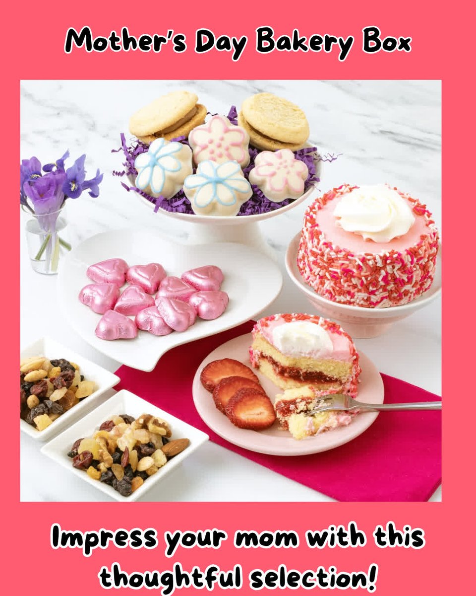 BakeMeAWish's tweet image. 🎉✨ Treat Mom to a magical Mother&apos;s Day with our special Bakery Box! Filled with a delightful variety of snacks and sweets, it&apos;s the perfect gift to show her how much she means to you. 💖🍰 #MagicalMothersDay #BakeryBox bakemeawish.com/mother-day-bak…