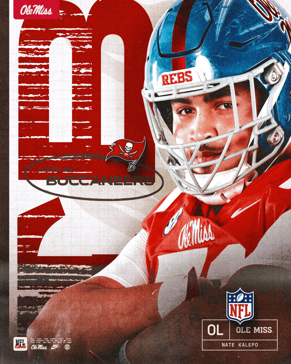 Ole Miss Football (@olemissfb) on Twitter photo The 'Sip ➡️ Tampa Bay
Nate Kalepo is heading to the <a href="/Buccaneers/">Tampa Bay Buccaneers</a>‼️
#HottyToddy x #WeAreTheKrewe The 'Sip ➡️ Tampa Bay
Nate Kalepo is heading to the <a href="/Buccaneers/">Tampa Bay Buccaneers</a>‼️
#HottyToddy x #WeAreTheKrewe