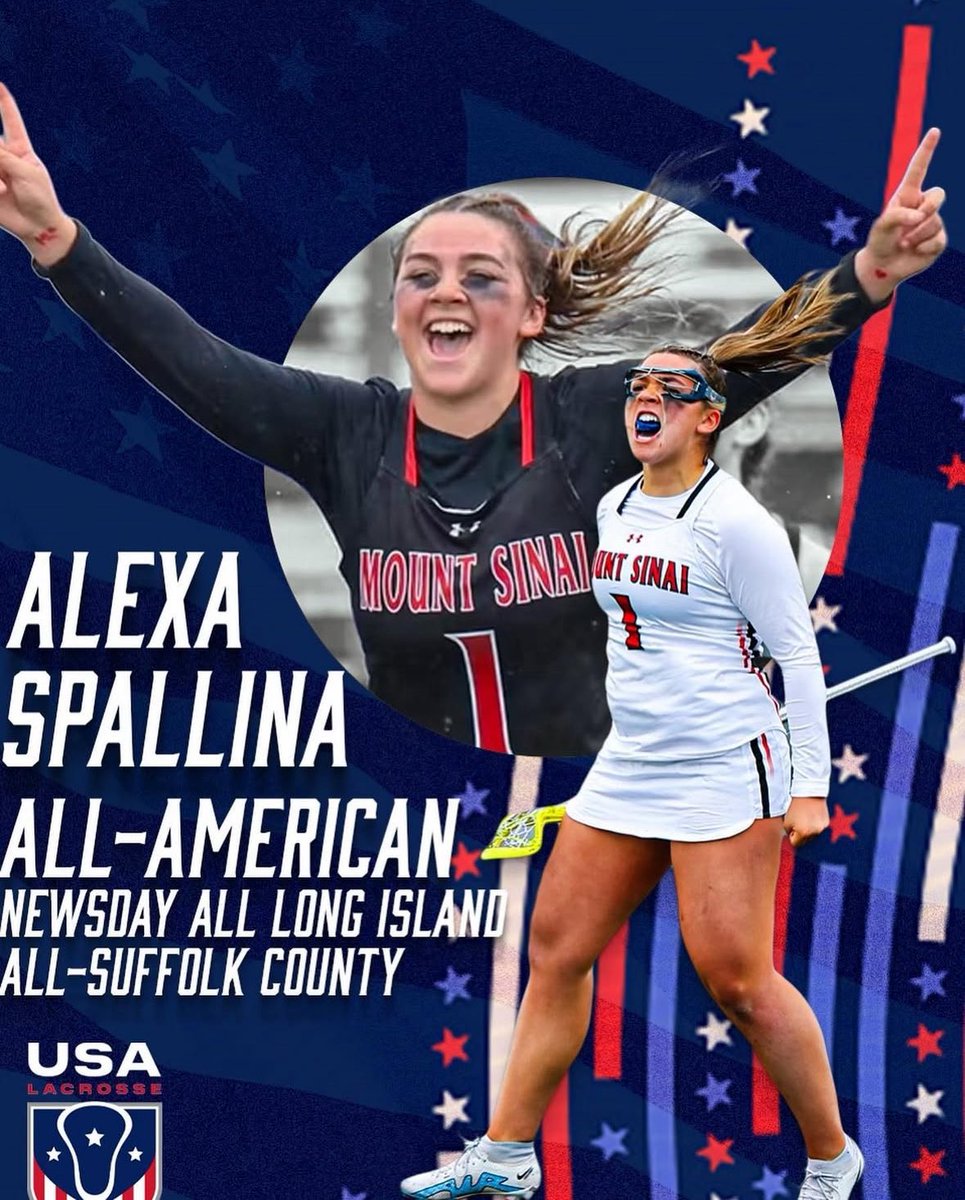 The #1 2025 Recruit Alexa Spallina of <a href="/MtSinaiLax/">Peter Van Middelem</a> is leading #SuffolkCounty with 6️⃣1️⃣ Points 👆 in 9️⃣ #Games 🔥

1️⃣9️⃣ #Goals 
4️⃣2️⃣ #Assists 
#AllAmerican &amp; 2x <a href="/Newsday/">Newsday</a> All LI
3x Suffolk County All County Selection
🎓 @ClemsonWLax Signee