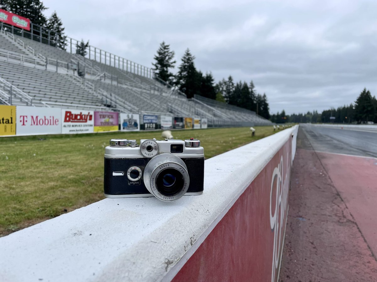 Dad’s Argus C44 at <a href="/theplacetorace/">Pacific Raceways</a> this morning. Kicking off a new racing season📸
