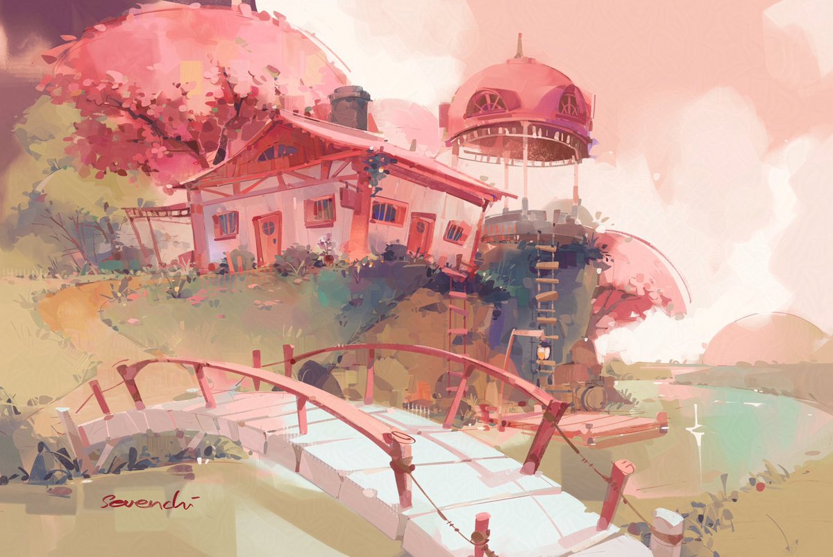 sevenchiart's tweet image. Started playing Minecraft again and here is my base 🌸