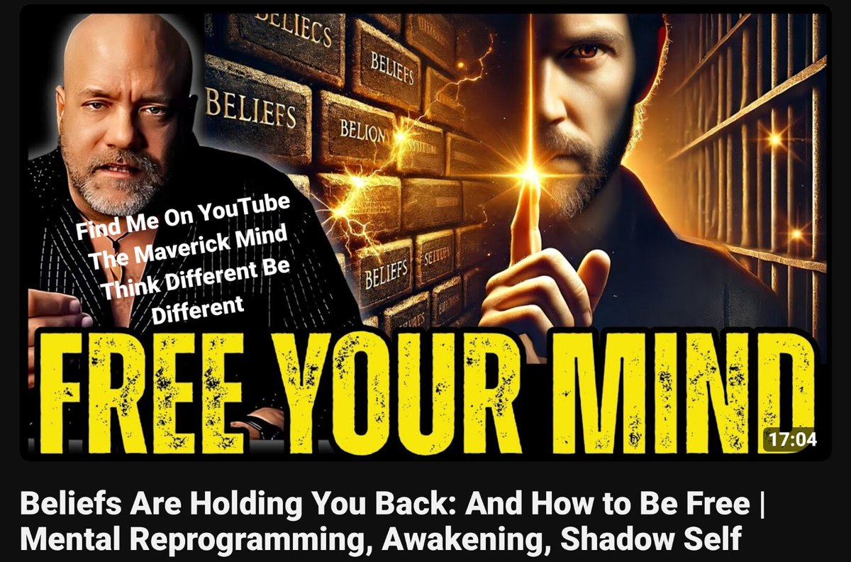 MaverickMind69's tweet image. Most people are trapped — not by walls, but by their own beliefs. In this video, learn how to break free, reprogram your mind, and unlock a deeper level of awakening and freedom. #FreeYourMind #MentalReprogramming #ShadowSelf #SpiritualAwakening #BreakTheChains