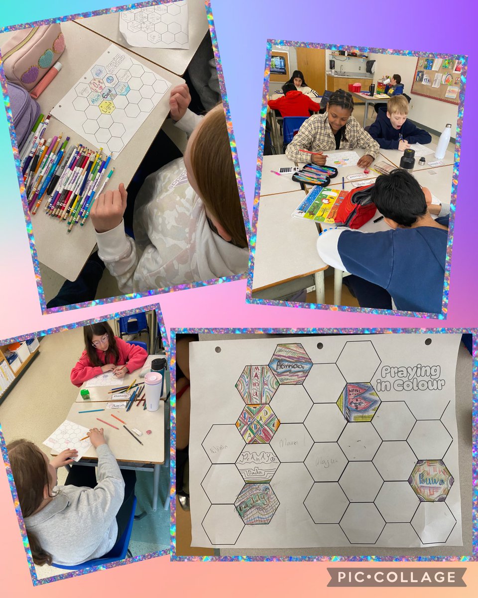 Our 🦁s ended the week in reflection, Praying in Colour🙏🏼🖍️ #ocsb #ocsbBeWell