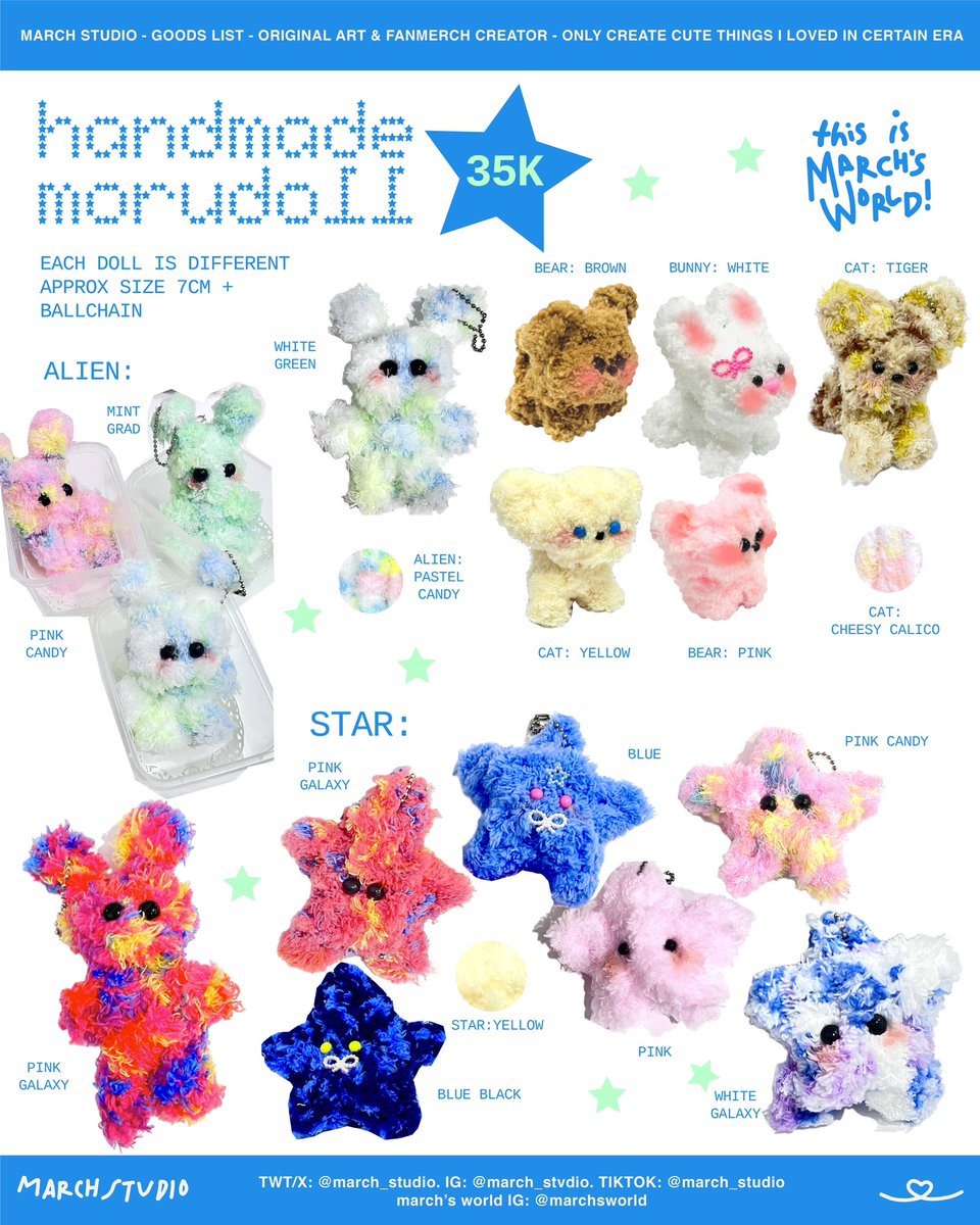 #march_studio #PLANDVol4 goods list.

🍏 the krakatau ballroom, tmii
💙 3-4 may 2025
⭐️ C9
🧃 OTS only (pick up morudoll po)

Fandom: mark (ft haechan), aespa, nct127, kiiikii, the poles, tws, boynextdoor,  moru doll, etc

mark 1999 giveaway (4/4)🎉

1/4

 #PLANDVol4_Catalogue