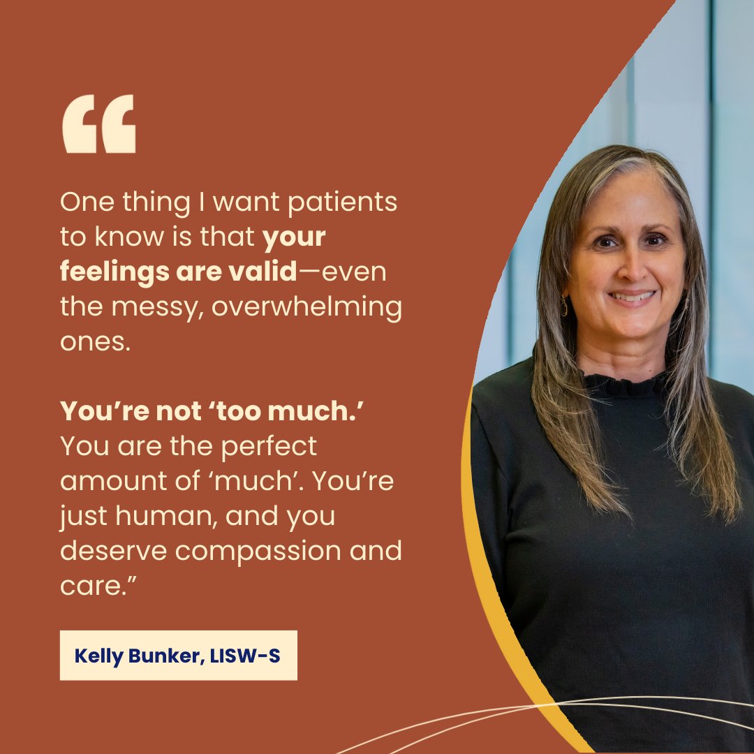 Meet Kelly Bunker, LISW-S, staff therapist! With nearly 30 years of experience, she works with teens and adults in our outpatient setting, specializing in DBT and eating disorders. Her background includes emergency departments, residential care, and community mental health.