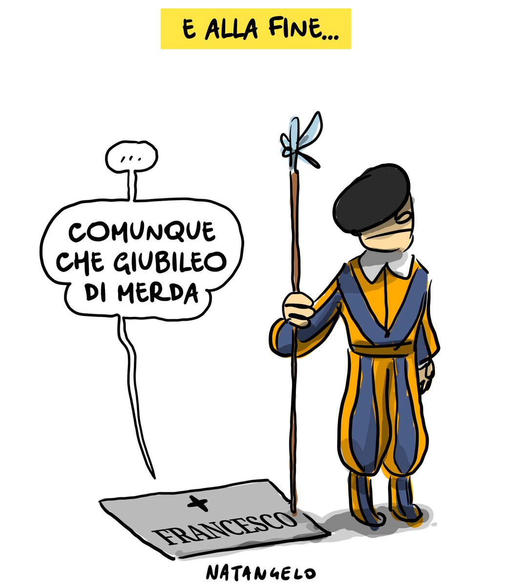 NatangeloM's tweet image. Tutto sommato

P. S. Vi ricordate vero che oggi ci vediamo a Barletta alle ore 18 al teatro Room to play in via libertà 14 per "cosa c'è da ridere?" e poi meet and greet dalle 19:30?

#papafrancesco #bergoglio #funerale #vaticano #fumetto #memeitaliani #umorismo #satira #humor