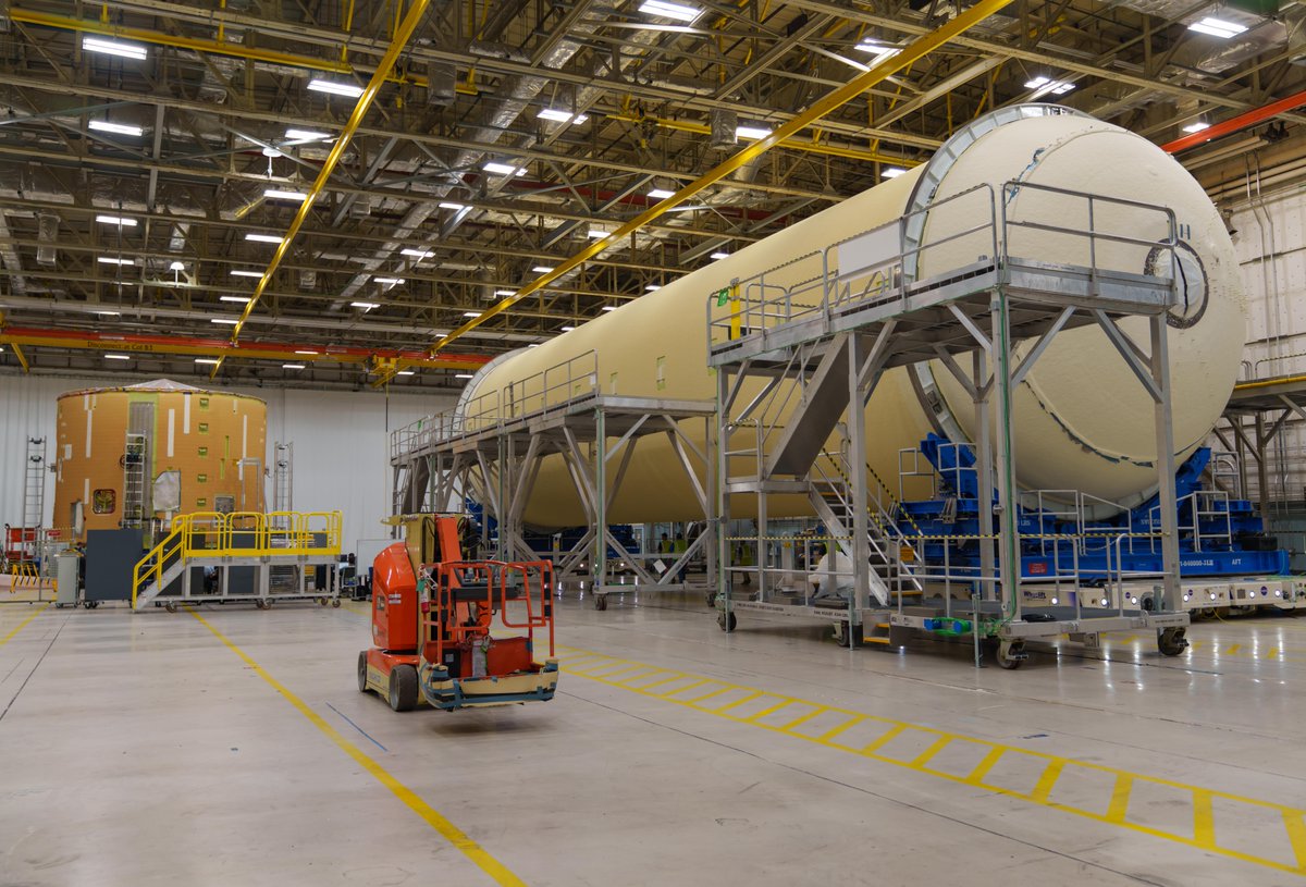 This week, teams at NASA Michoud Assembly Facility moved the liquid hydrogen tank for NASA Artemis III into the factory's final assembly area.

The propellant tank is one of five major elements that make up the 212-foot-tall core stage. Having recently completed application of