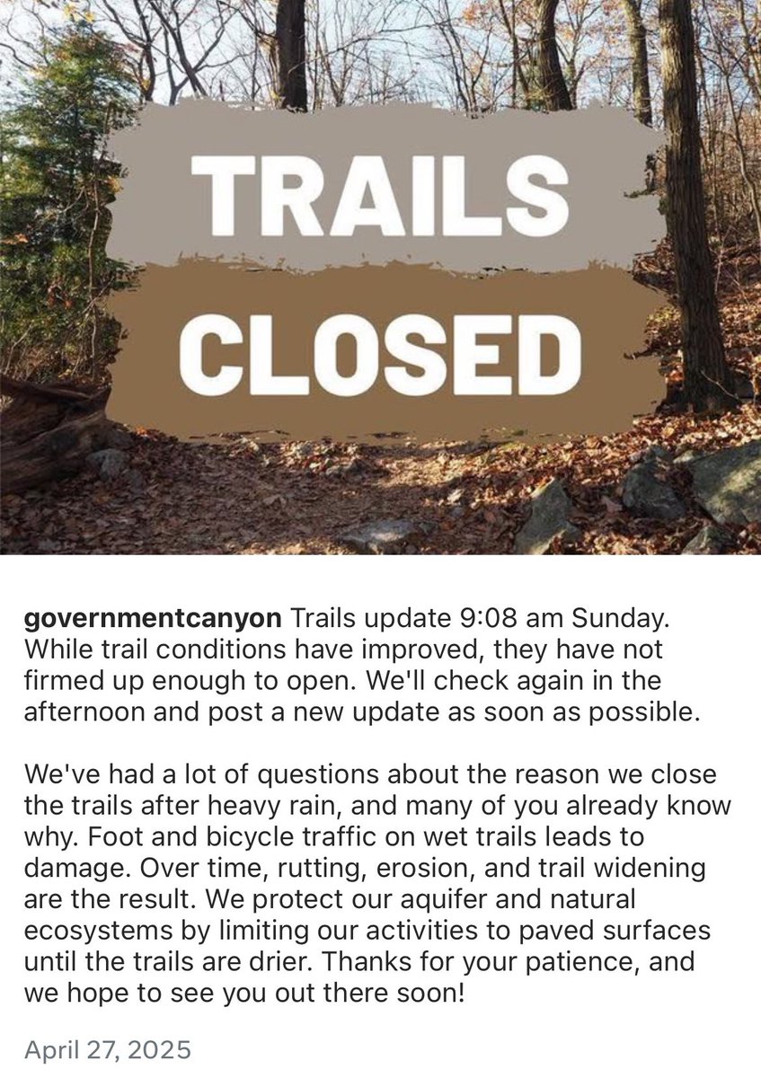 See below for most recent trail update.