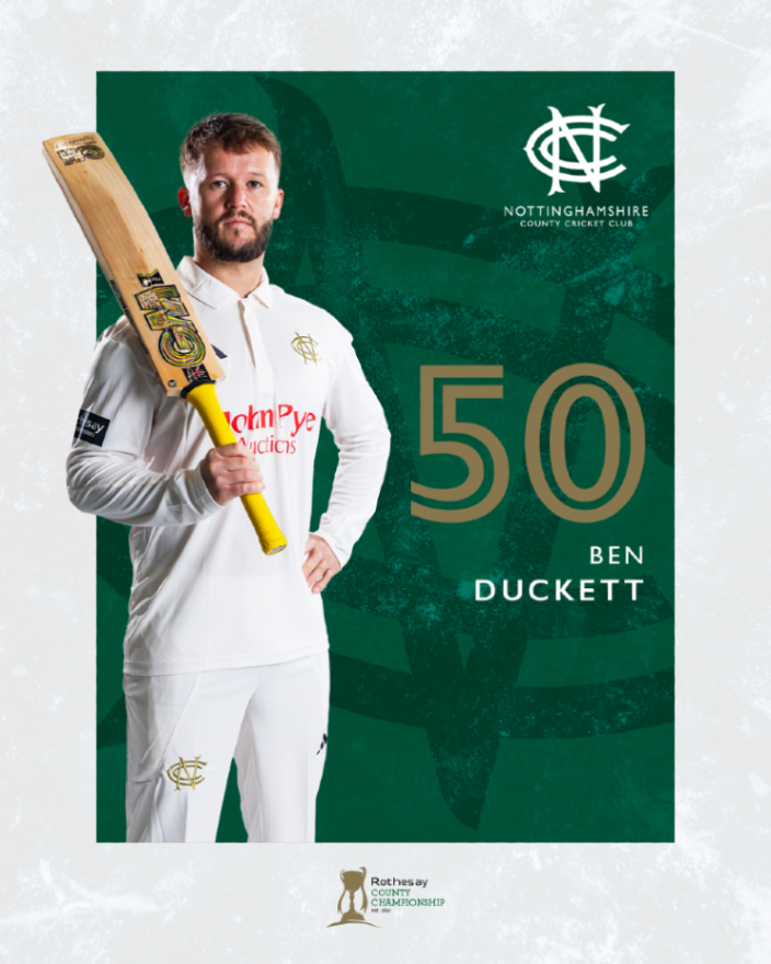 TrentBridge's tweet photo. Ben Duckett immediately follows his skipper to 50!

#NOTvSUS | 📺 https://t.co/odtZgMvjZm https://t.co/01ILzEqbMo