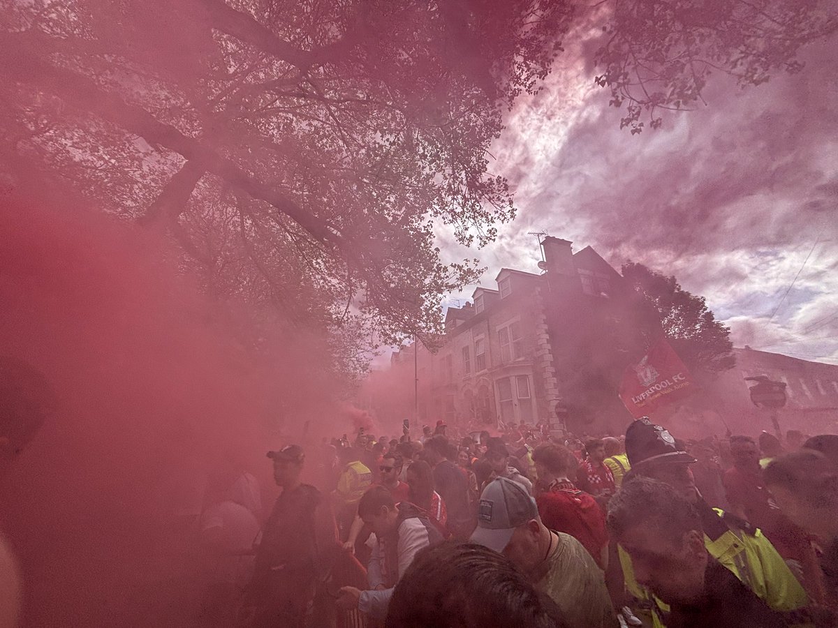 It’s a party atmosphere at Anfield.