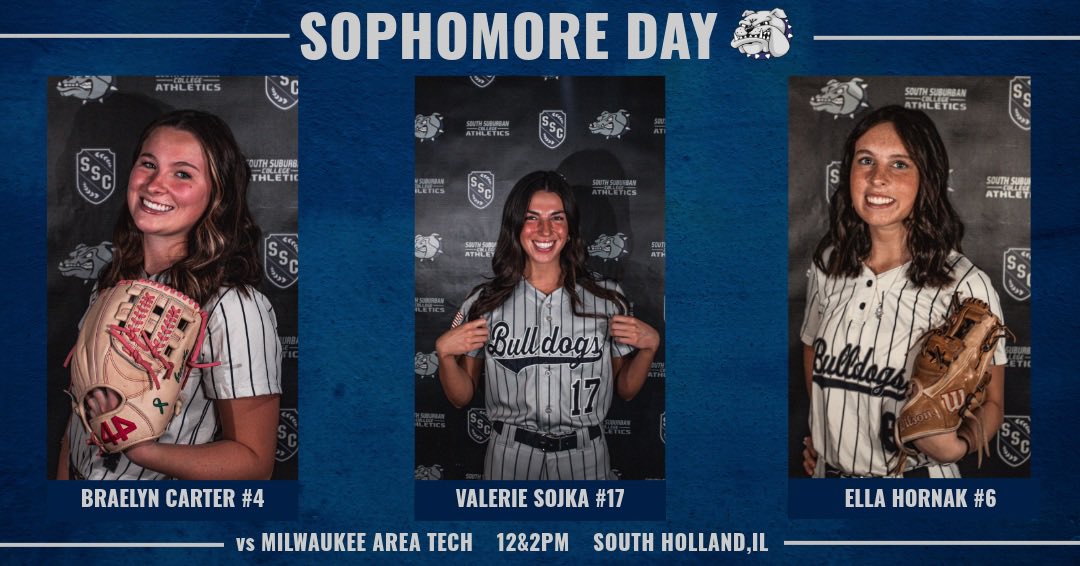 Happy Sophomore Day🐾
Today we will be recognizing our three sophomores after our first game 
#sscsoftball #bulldogpride