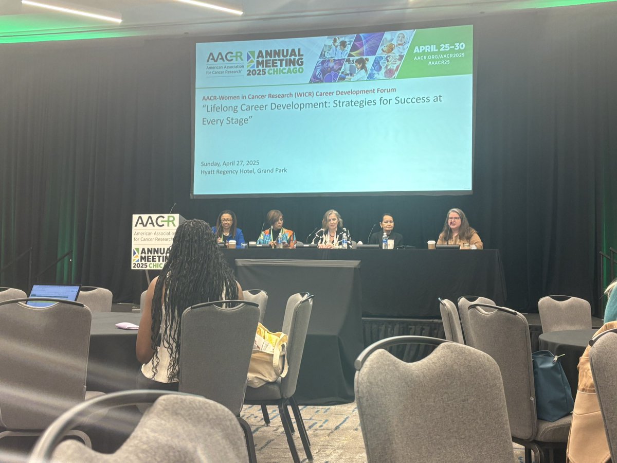 Lessons from top leaders in pharma &amp; surgery:
•Adaptability + resilience = key to success
•Serendipity shapes discovery
•Find mentors you admire
•Forge your own path, not just the expected one
•Persevere daily &amp; protect what matters most (family!)
#WICR #AACR25
