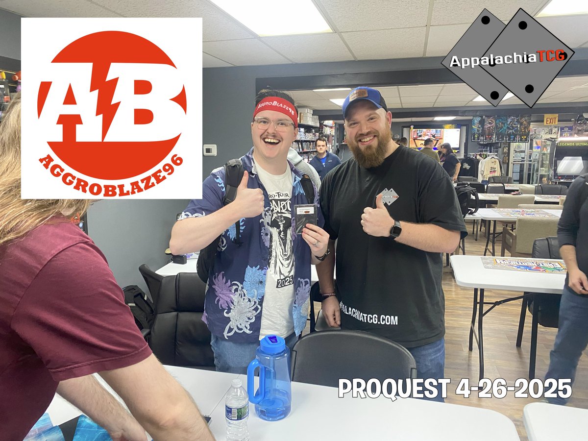Congrats to <a href="/AggroBlaze96/">AggroBlaze96</a> for being <a href="/AppalachiaTCG/">AppalachiaTCG</a>  First Ever Proquest Winner in the Mountains of Kentucky!

4-26-2025

Was an awesome time! YouTube video soon. #fabtcg