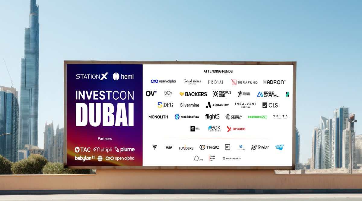 StationX (@stationxnetwork) on Twitter photo Gm habibis 🇦🇪
InvestCon is excited to host you at Bla Bla on 29/04. Focused solely on deal-making and partnerships.
Co-hosted by -
<a href="/stationxnetwork/">StationX</a> & <a href="/hemi_xyz/">Hemi</a>
In collaboration with -
<a href="/multiplifi/">Multipli.fi</a> <a href="/TacBuild/">TAC (🫰,✨️)</a> <a href="/openalphavc/">Open Alpha</a> <a href="/babylonlabs_io/">Babylon</a> <a href="/plumenetwork/">Plume - RWAfi Chain</a> <a href="/0xOdysseyApp/">Odyssey Finance</a>
30+ Funds, Gm habibis 🇦🇪
InvestCon is excited to host you at Bla Bla on 29/04. Focused solely on deal-making and partnerships.
Co-hosted by -
<a href="/stationxnetwork/">StationX</a> & <a href="/hemi_xyz/">Hemi</a>
In collaboration with -
<a href="/multiplifi/">Multipli.fi</a> <a href="/TacBuild/">TAC (🫰,✨️)</a> <a href="/openalphavc/">Open Alpha</a> <a href="/babylonlabs_io/">Babylon</a> <a href="/plumenetwork/">Plume - RWAfi Chain</a> <a href="/0xOdysseyApp/">Odyssey Finance</a>
30+ Funds,