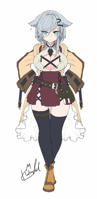 こっちの色合いもいいけもな・・まだ詰められそうけも・・
#軽率にキャラデザ 