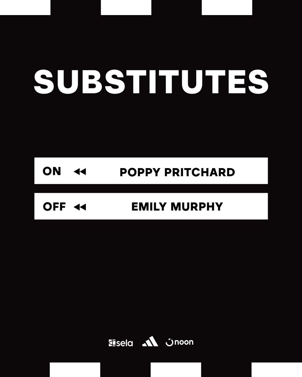 Poppy Pritchard is on for her home debut! She replaces Emily Murphy.

Good shift, Em! 💪

[1-1] 77'