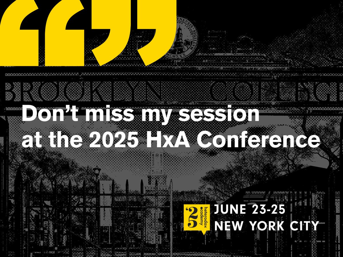 I’ll be presenting at the 2025 Heterodox Academy Conference: Truth, Power, and Responsibility! Join me in NYC on June 23-25 to help shape the future of higher ed. This is the place where open minds meet—don’t miss it! #HxA2025