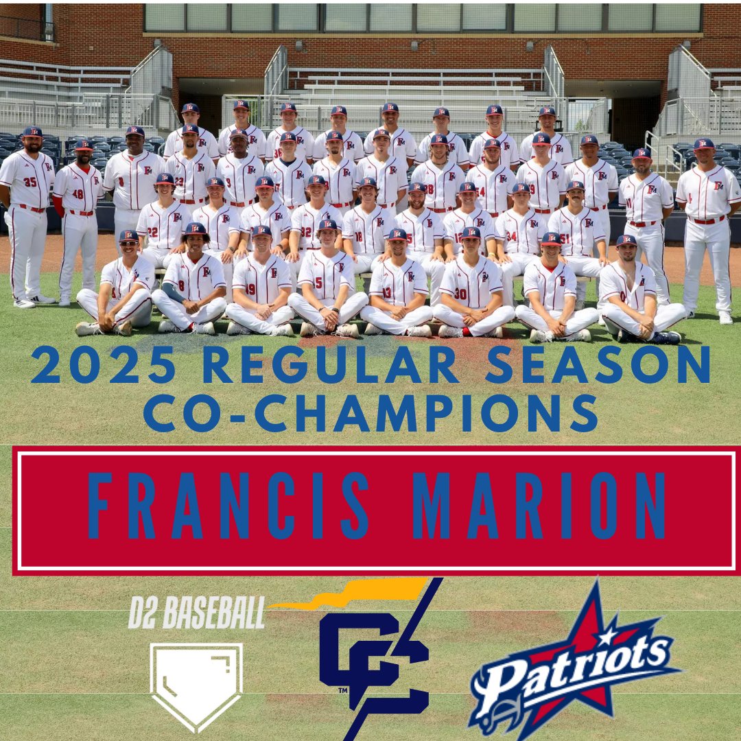 D2 Baseball (@diviibaseball) on Twitter photo After finishing 22-8 in conference play and having the best KPI in Conference Carolinas play by .002, <a href="/fmupatsbaseball/">FMU Baseball</a> has been crowned regular season co-champions and will attain the No.1 seed in the Tournament. It is the first time the Patriots have taken the regular season After finishing 22-8 in conference play and having the best KPI in Conference Carolinas play by .002, <a href="/fmupatsbaseball/">FMU Baseball</a> has been crowned regular season co-champions and will attain the No.1 seed in the Tournament. It is the first time the Patriots have taken the regular season
