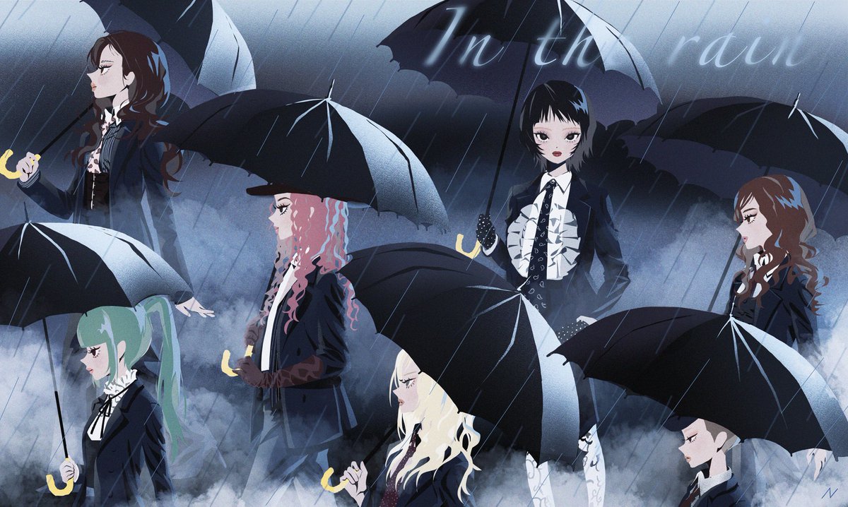 xg_NNN's tweet photo. IN THE RAIN ☔︎ 

 #XG  #XG_fanart https://t.co/u01f4rT4nm