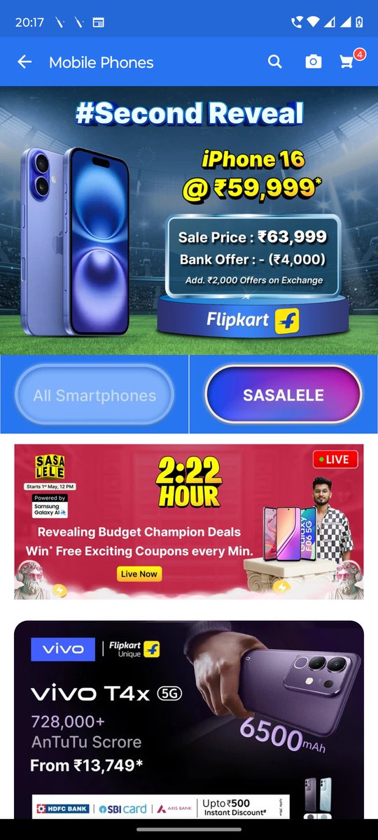 Raaz_eHaqeeqat's tweet image. OMG, HOLD YOUR JAW—IT’S DROPPING! @Flipkart just SLASHED the iPhone 16 to ₹59,999 in their #SasaLele sale!  YES, you read that right—your dream phone is now cheaper than your monthly coffee runs! #CrazyIPhone16FlipkartOffer #TechSteal  #IndiaTechDeals