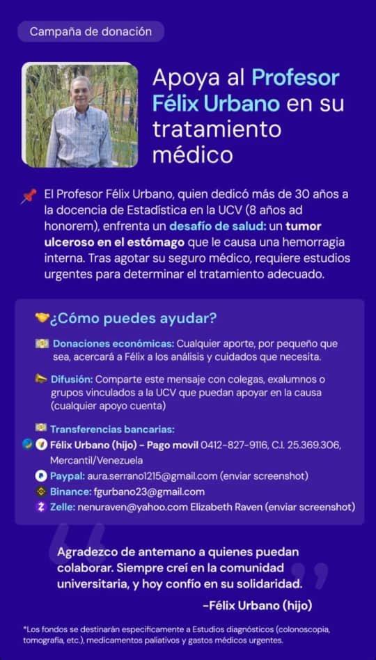 sketa0's tweet photo. El profesor Félix Urbano nos necesita #SOSUniVe https://t.co/P9V2OkOjHC
