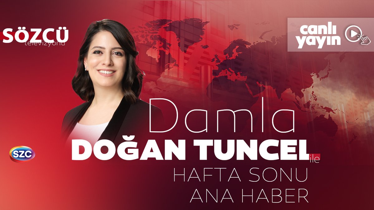 SÖZCÜ Televizyonu (@szctelevizyonu) on Twitter photo #CANLI Damla Doğan Tuncel ile Hafta Sonu Ana Haber <a href="/dmladogan/">Damla Doğan Tuncel</a> #büyüksavaş
youtube.com/live/DMRN7-53E… #CANLI Damla Doğan Tuncel ile Hafta Sonu Ana Haber <a href="/dmladogan/">Damla Doğan Tuncel</a> #büyüksavaş
youtube.com/live/DMRN7-53E…