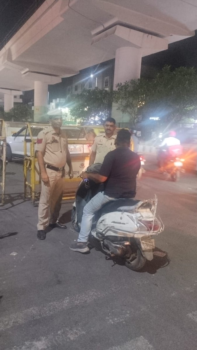 Checking of vehicles and buses at various places in West district