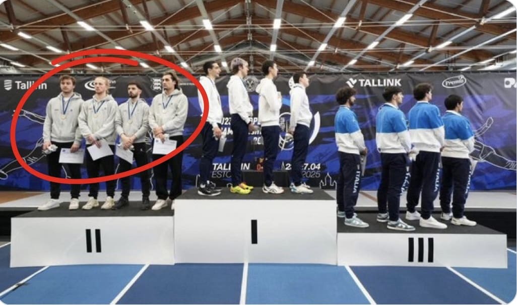 DISGUSTING:  Switzerland Fencing Team Turns Away from Winning Team Israel on Medal Podium at European Championships

“Neutral” Switzerland. As “neutral” as they were when they helped  fund the Nazi’s war and kept assets from dead Jews.

Israeli defeated loser Switzerland 45–34 to
